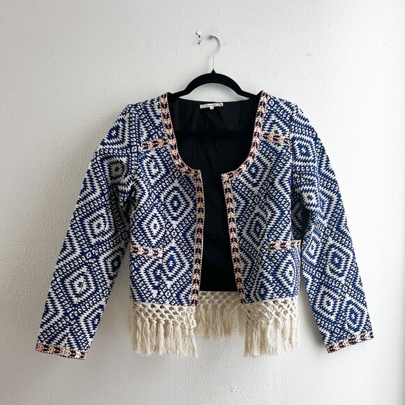 REVOLVE x Tularosa Santa Fe Fringe Jacket in Diamondback Multi - Picture 1 of 11